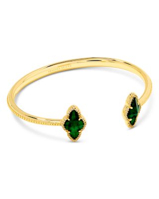 Kendra Scott Abbie Pave Framed Stone Cuff Bracelet in 14K Gold Plated