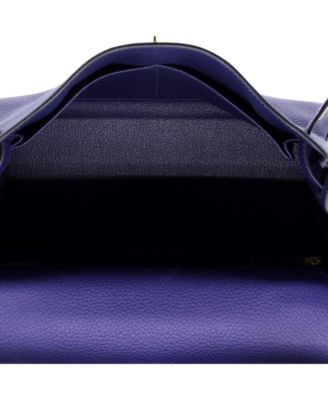 Kelly 28 Handbag Blue Togo with Gold Hardware