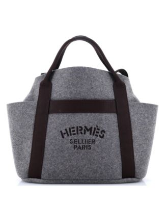 Pre-Owned Hermes Sac De Pansage Groom Handbag Felt
