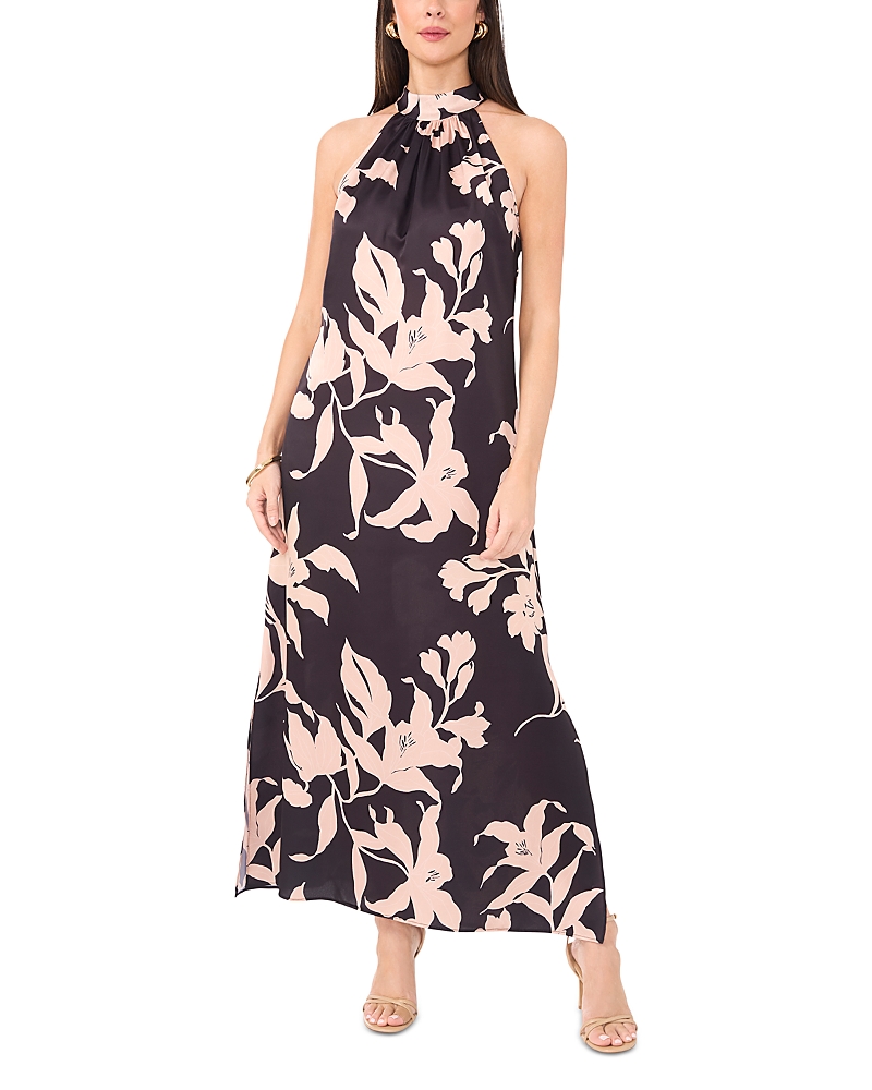 Shop Vince Camuto High Halter Neck Maxi Dress In Rich Black