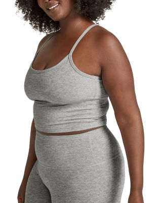 Spacedye Slim Racerback Cropped Tank in Silver Mist