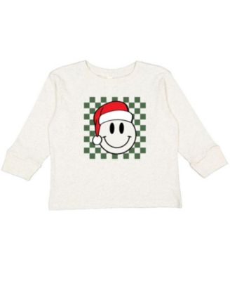 Sweet Wink - Boys' Santa Smiley Christmas Long Sleeve Shirt - Little Kid, Big Kid