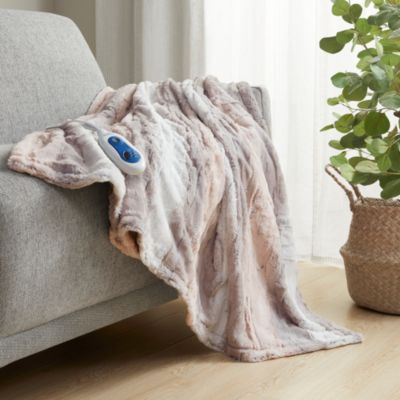 Zuri Oversized Faux Fur Heated Throw, 50" x 70"