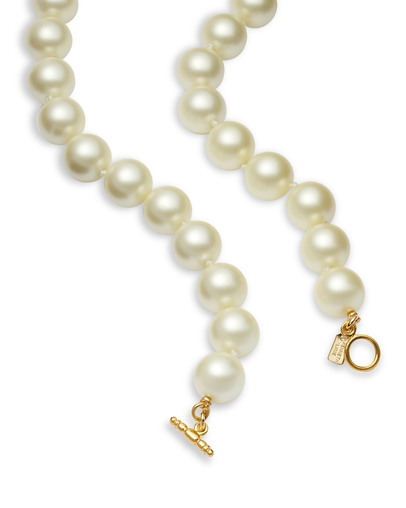 Kenneth Jay Lane Imitation Pearl Collar Toggle Necklace, 18 In Silver