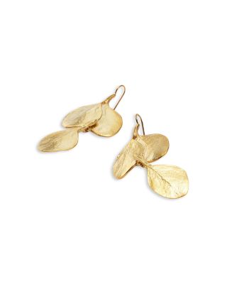 Kenneth Jay Lane - Textured Leaf Drop Earrings