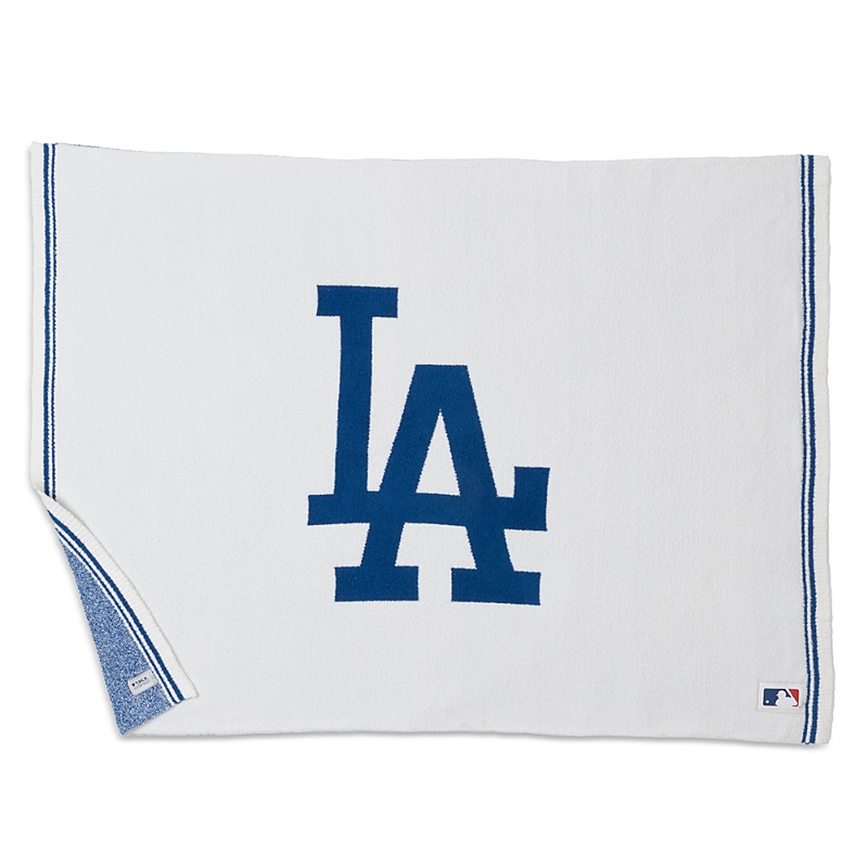 Barefoot Dreams Cozychic Los Angeles Dodgers Throw Blanket In White
