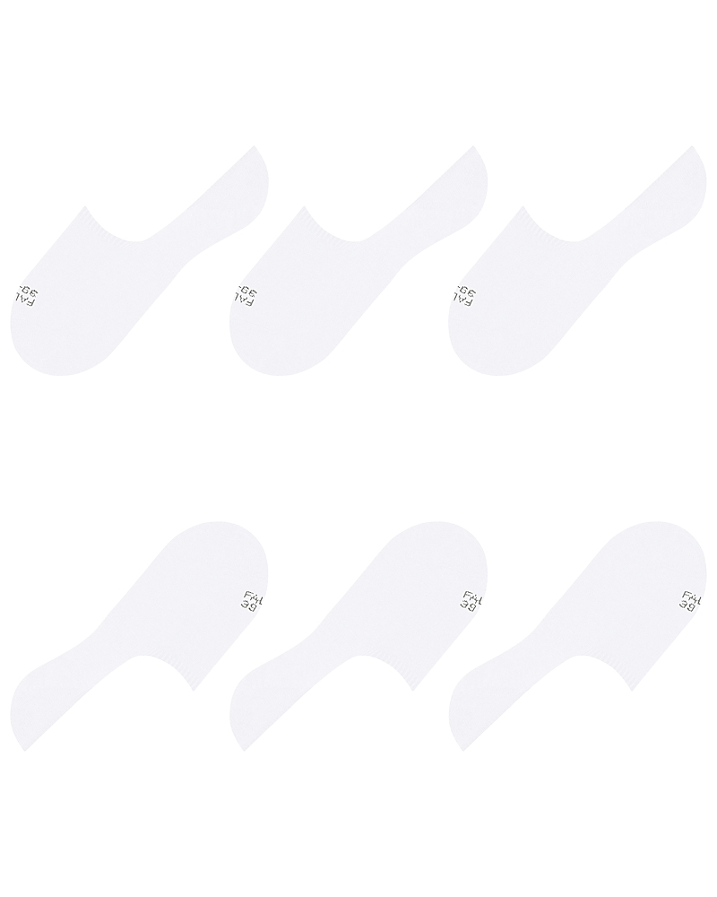 Falke Step Cotton Blend Solid High Cut No Show Socks, Pack Of 3 In White