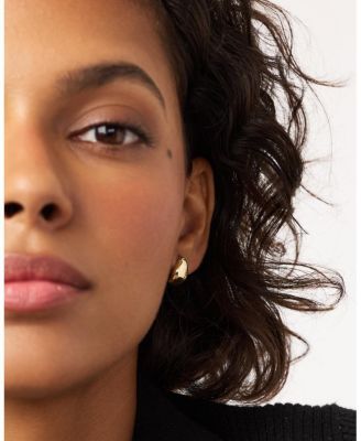 Gold Stud Earrings - Gold Teardrop Huggie Studs