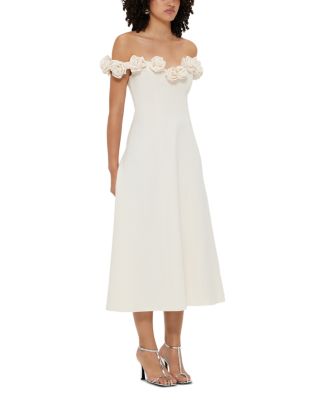 Annette Floral Off The Shoulder Midi Dress