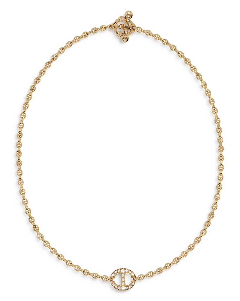 HOORSENBUHS 18K YELLOW GOLD MICRO CHAIN NECKLACE WITH DIAMONDS, 16