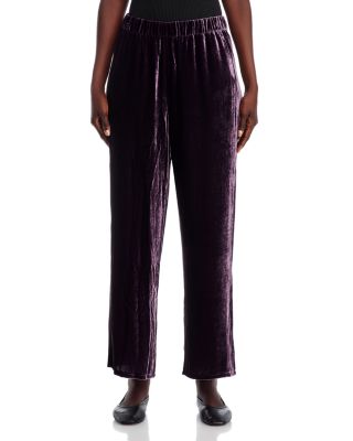 Crushed Velvet Wide Leg Pants