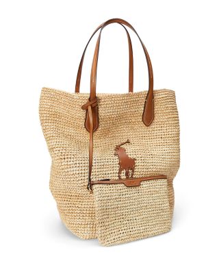 Big Pony Large Raffia Tote Bag