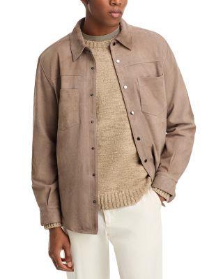 Regular Fit Leather Shirt Jacket