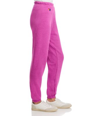 Wave Pullover Hoodie and Rainbow-Stripe Sweatpants