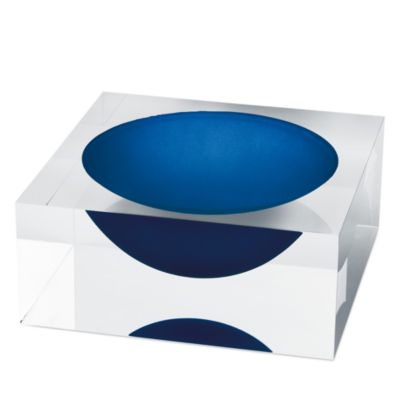 Blue Lucite Decorative Bowl