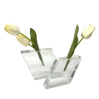 Crystal Large Angled Bud Vase