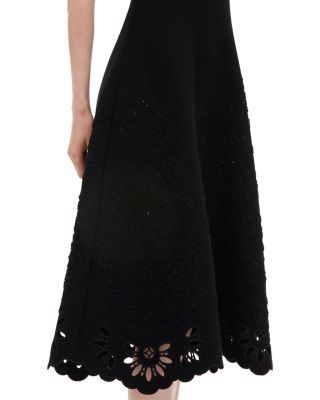 Sleeveless Eyelet Jacquard Midi Dress