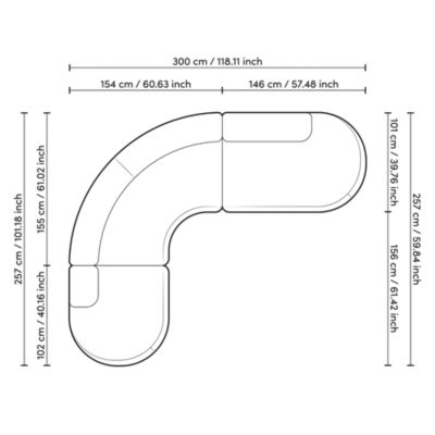 Bjorn 3-Piece Fabric Sectional 