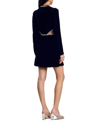 Sandro Maryline Embellished Velvet Mini Dress | Bloomingdale's