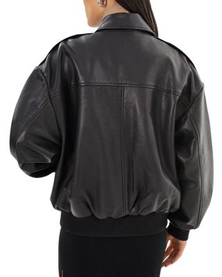 Trevanna Leather Bomber Jacket