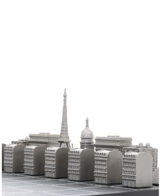 Chess Set Stainless Steel PARIS with Paris Map Board
