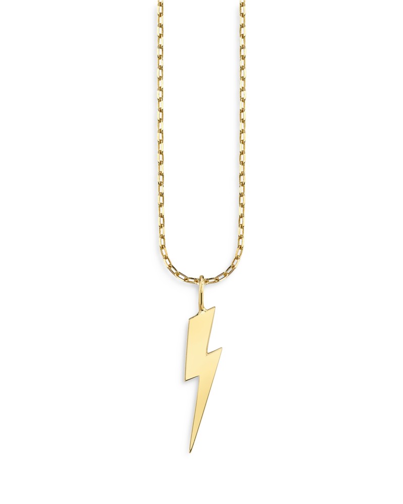Sydney Evan 14K Yellow Gold Pure Lightning Bolt Pendant Necklace, 16