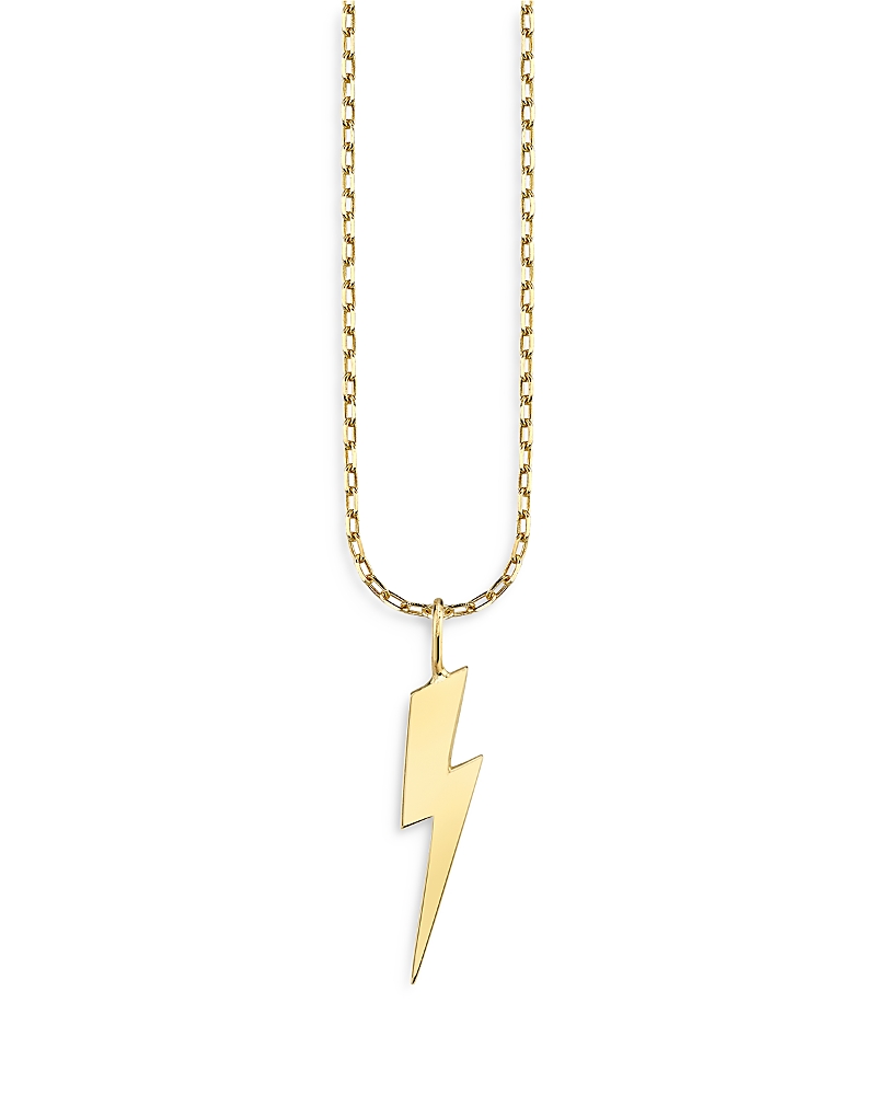Sydney Evan 14K Yellow Gold Pure Lightning Bolt Pendant Necklace, 16