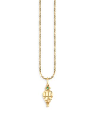 Sydney Evan - 14K Yellow Gold Wicked Pure Hot Air Balloon Charm Necklace, 18"