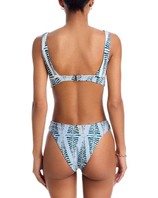 Alma Palm Print Bikini Top