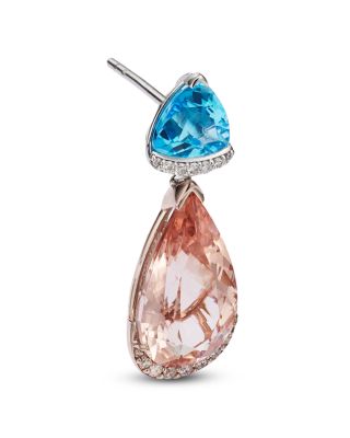 14K Rose Gold Morganite Drop Earrings