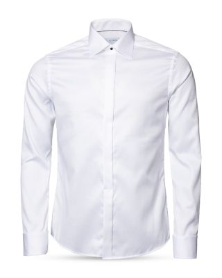 Slim Fit Twill Fly Front Formal Shirt