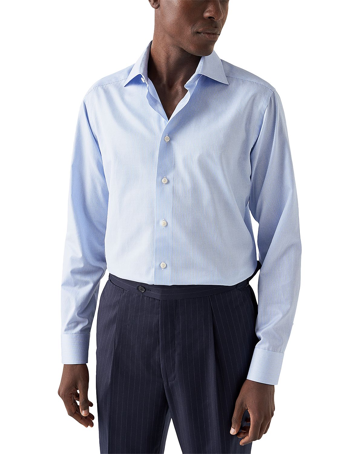 Eton Slim Fit Fine Striped Twill Shirt