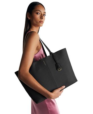 Large Leather Snap Soft Tote