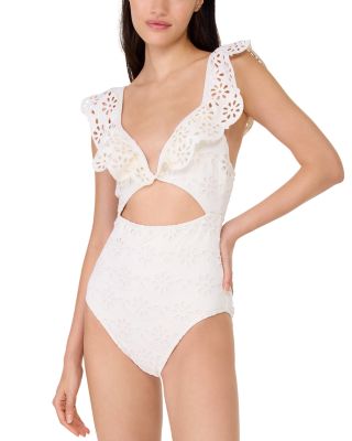 kate spade new york - V Wire Ruffle One Piece Swimsuit