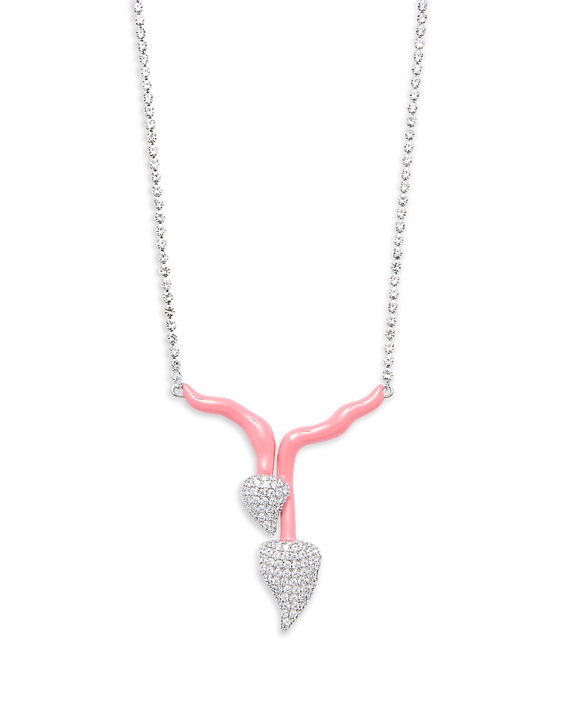 Basliq Twin Necklace, 16 - Exclusive In Pink/silver