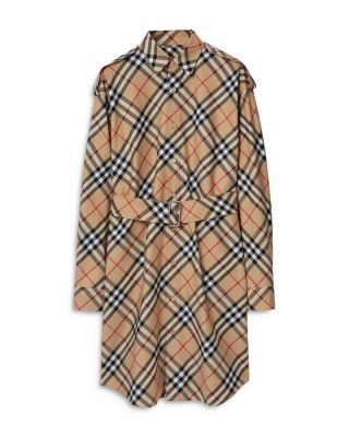 Check Cotton Shirt Dress