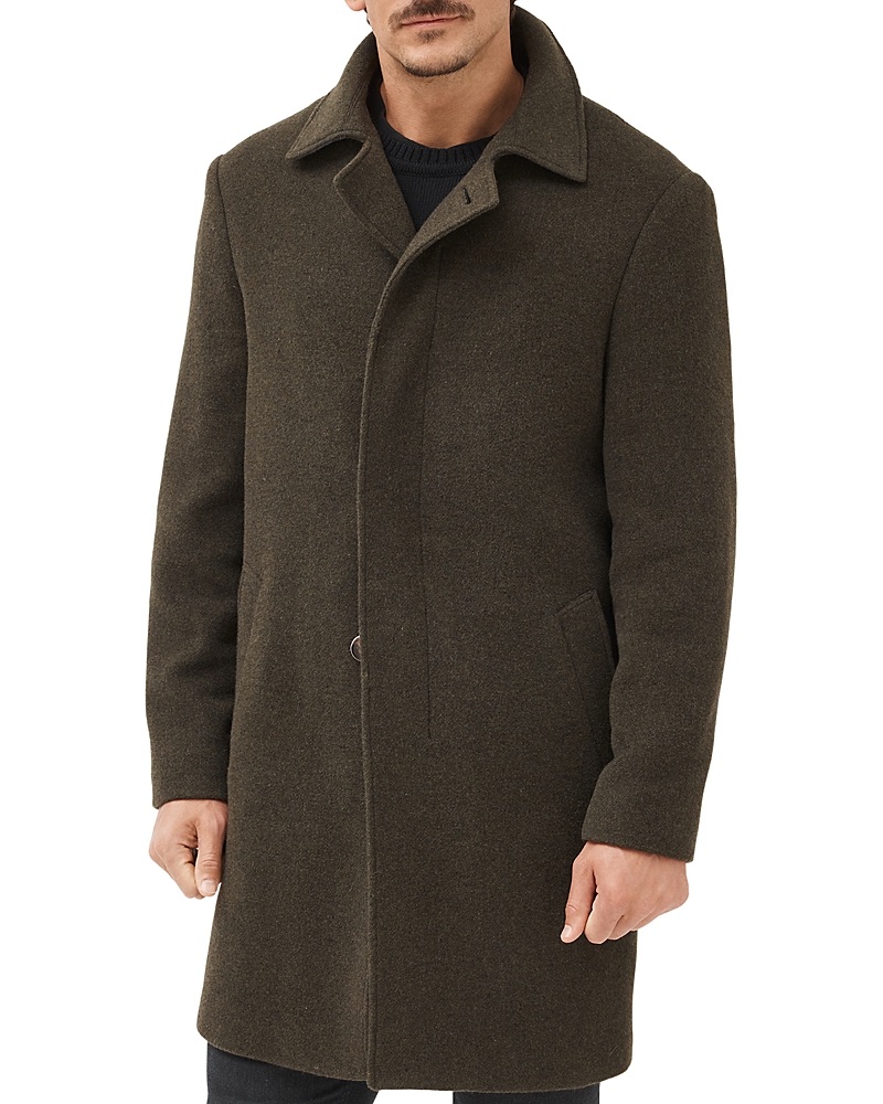 Rodd & Gunn Murchison Wool Blend Overcoat In Olive