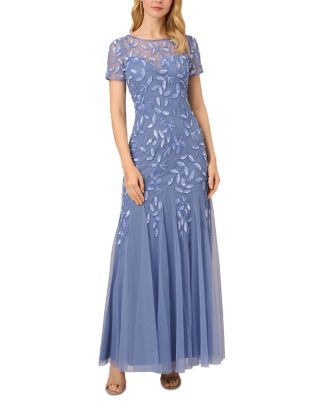 Adrianna Papell Beaded Mesh Illusion Gown | Bloomingdale's Women