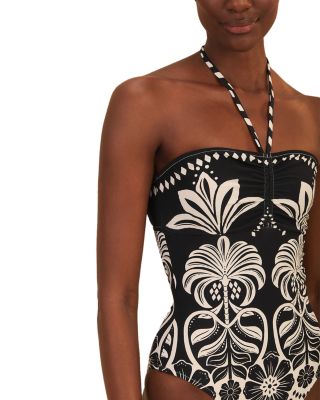 Flowers Leopard One Piece Swimsuit