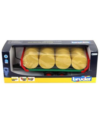  1/16 Flat Wagon Bale Carrier with Tandem Axle Round Bales Toy 2-4 - Ages 2-4
