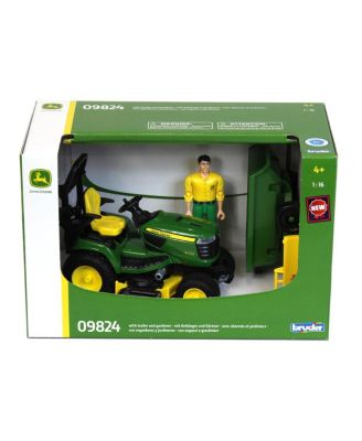  bworld John Deere Lawn Mower Tractor with Trailer and Gardener 2-4 - Ages 5-7