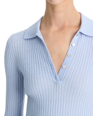 Cashmere and Mulberry Silk Polo Top