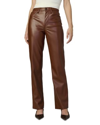 Joe's Jeans - The Margot Faux Leather High Rise Straight Jeans in Toffee