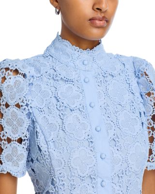 Floral Lace Mock Neck Mini Dress -Exclusive