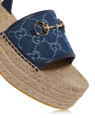 Women's GG Horsebit Espadrille Flatform Sandals