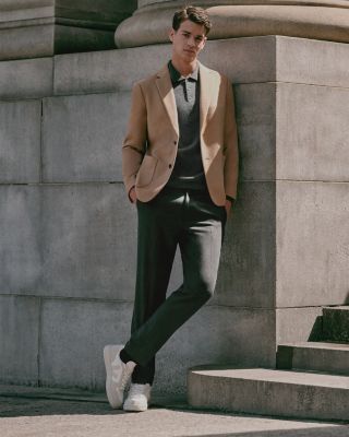 Men's Campo Low Top Leather Sneakers in Natural Suede