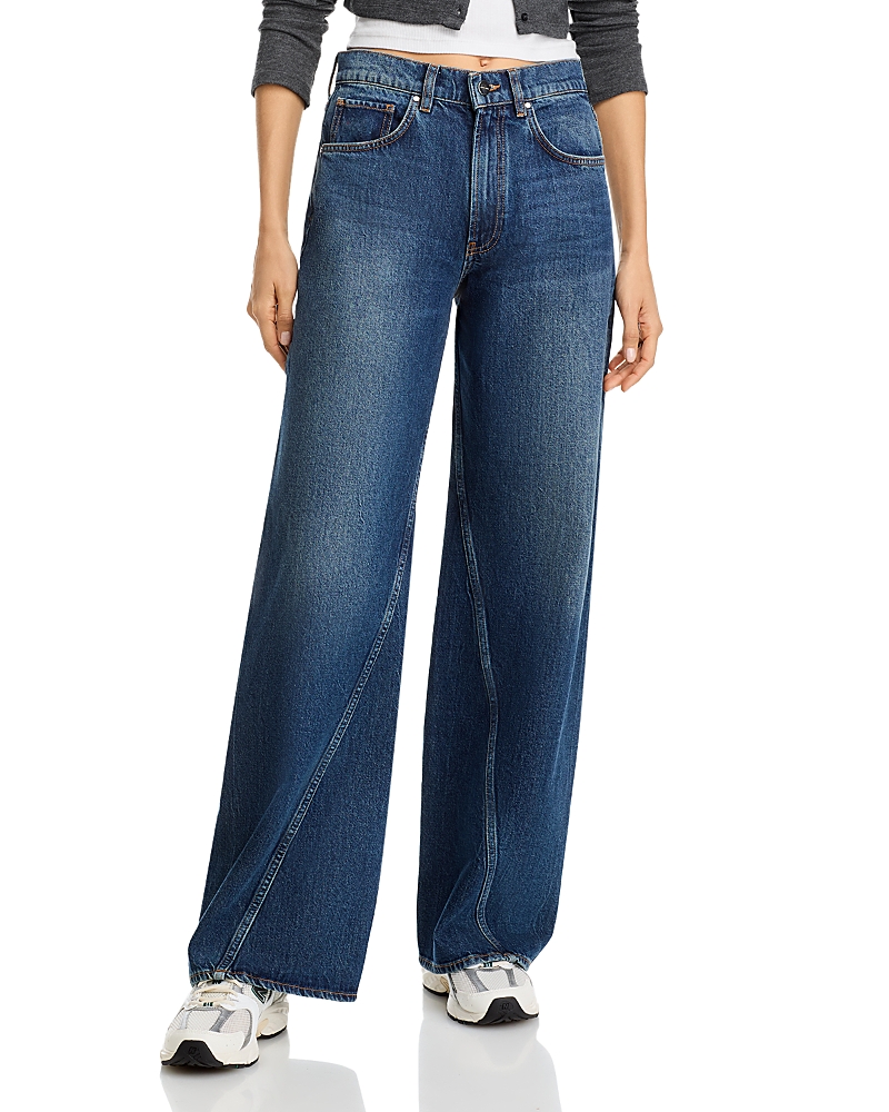 ANINE BING BRIE WIDE LEG JEANS IN NAVY