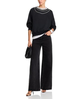 Lilliana Layered Necklace Embellished Sweater
