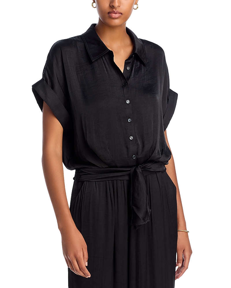 AQUA TIE WAIST SHIRT - EXCLUSIVE