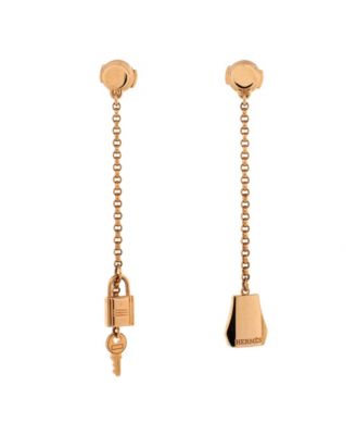 Pre-Owned HERMÈS - Kelly Clochette Drop Earrings 18K Rose Gold